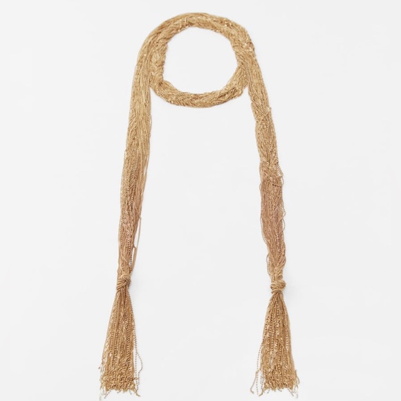 Zara Jewelry Zara Chain Tie Style Gold Necklace Poshmark